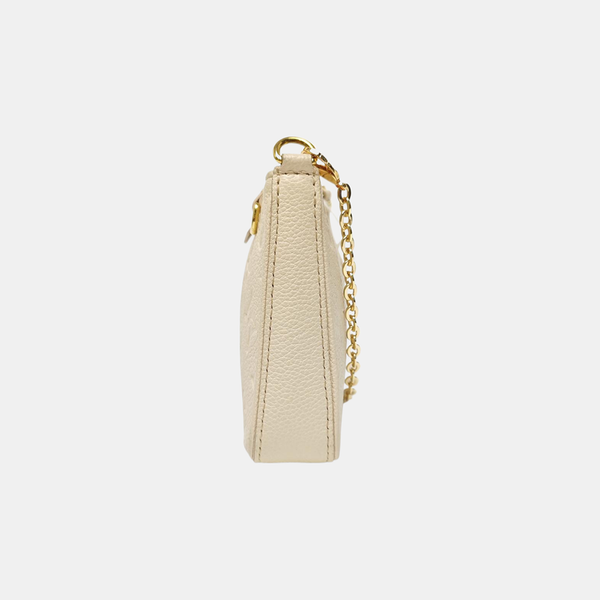 EASY POUCH ON STRAP Calfskin Beige
