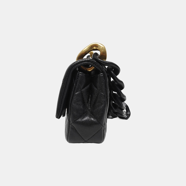 Quilted Grained Calfskin Medium Black