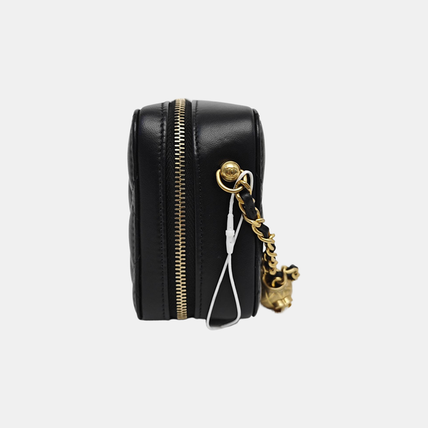 Quilted Lambskin Shoulder Bag Black