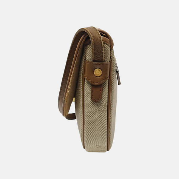 Coated Canvas Shoulder Bag Beige