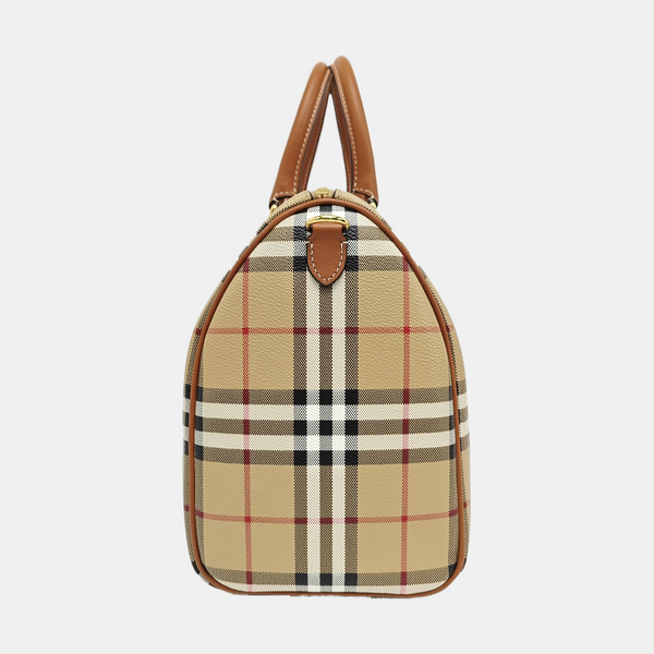Coated Canvas Crossbody Bag Medium Brown