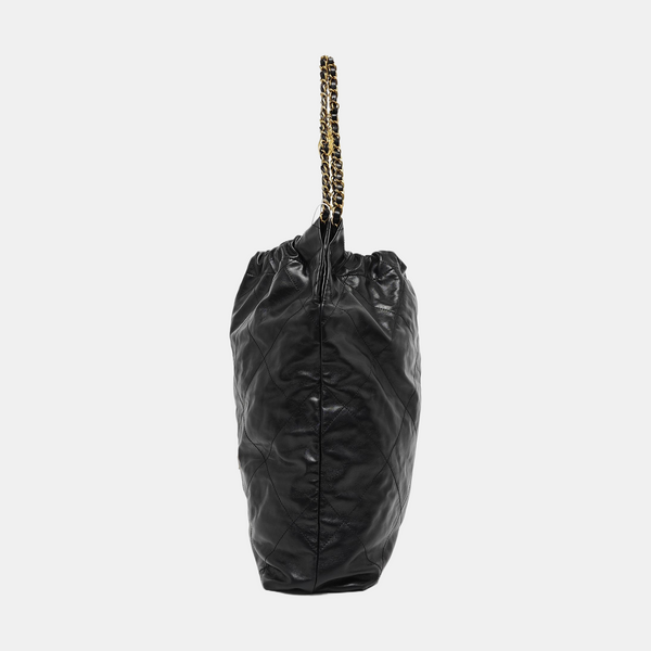 CHANEL 22 Large Quilted Calfskin Black