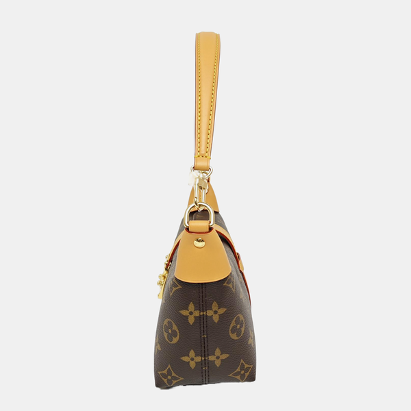 Pochette Mia Monogram Coated Canvas Brown