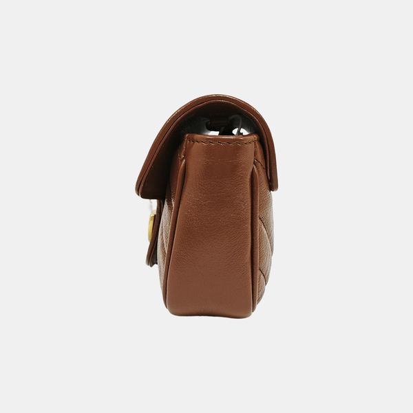 GG Marmont Mini Quilted Calfskin Brown