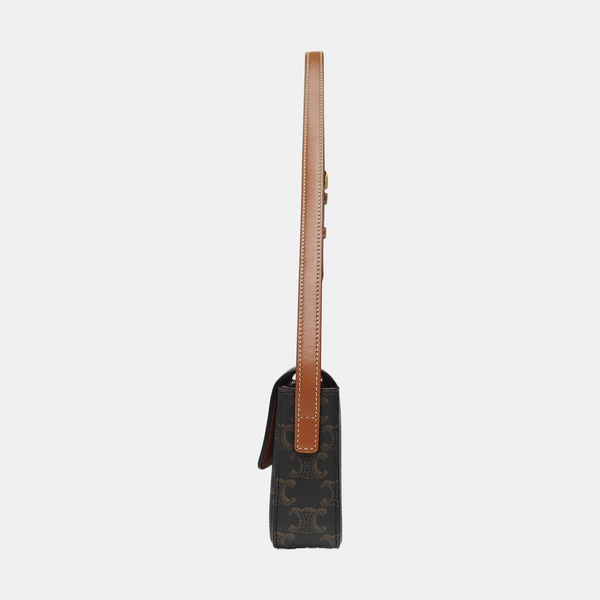 TRIOMPHE Small Coated Canvas Brown