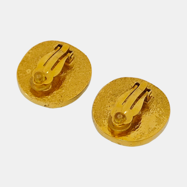 Metal Green Clip On Earrings
