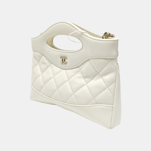 CHANEL 31 Mini Quilted Lambskin White