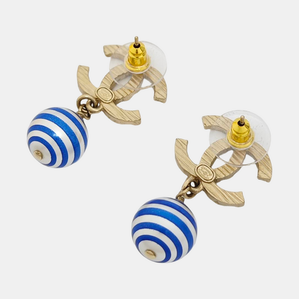 CC Logo Metal Gold Earrings