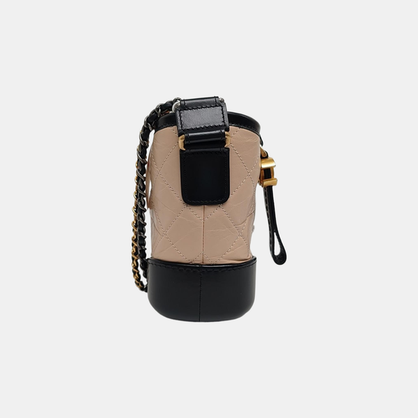 Authenticated pre-owned GABRIELLE Small Quilted Calfskin Beige - Shoulder Bag at Looply
