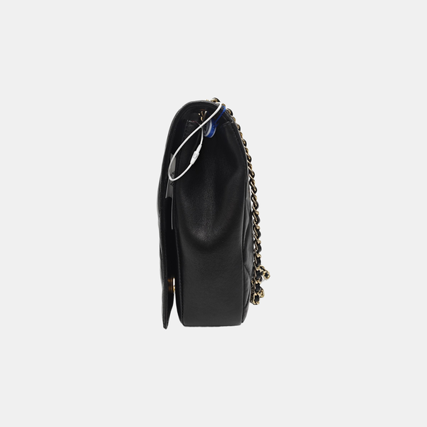 Quilted Lambskin Shoulder Bag Black
