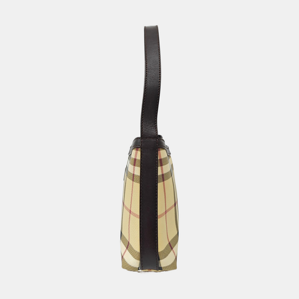 Coated Canvas Top Handle Bag Beige