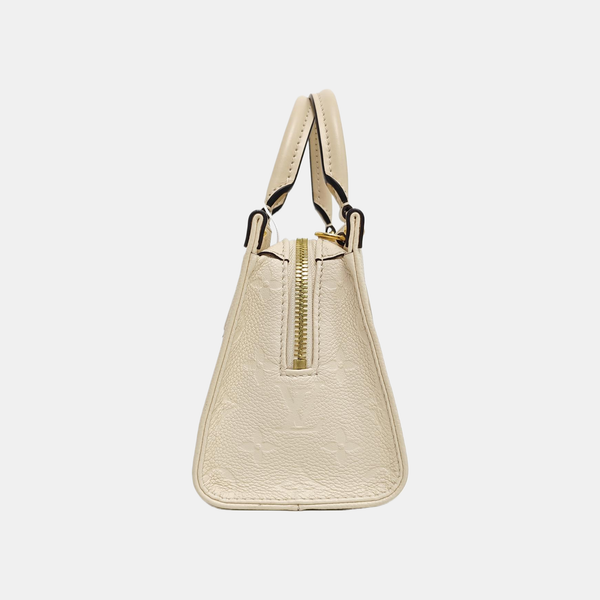 ONTHEGO EAST WEST PM Monogram Calfskin White