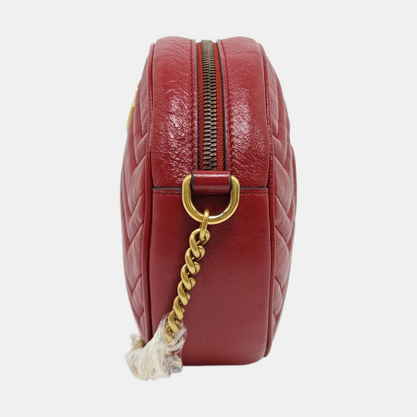 GG Marmont Mini Quilted Calfskin Red