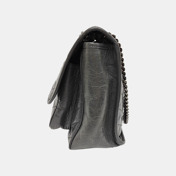 NIKI Medium Chevron Calfskin Gray