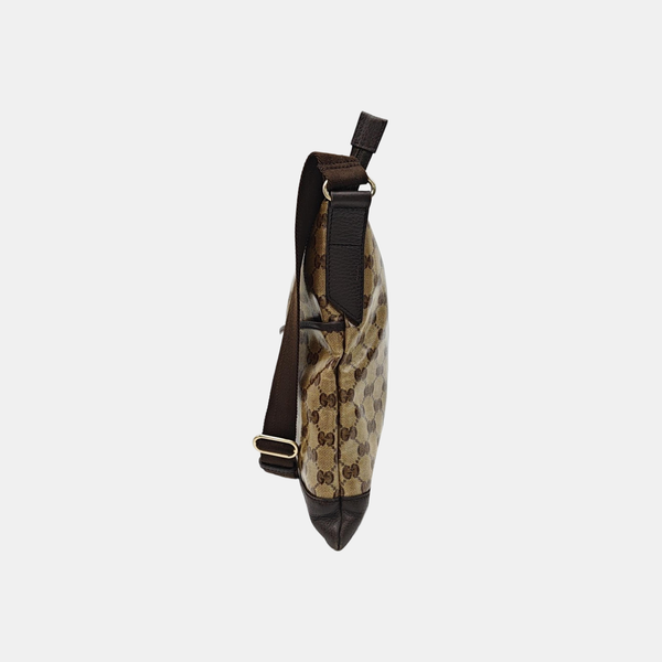 Monogram Coated Canvas Crossbody Bag Brown