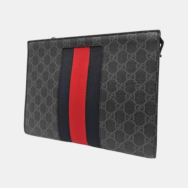 GG Supreme Monogram Coated Canvas Gray
