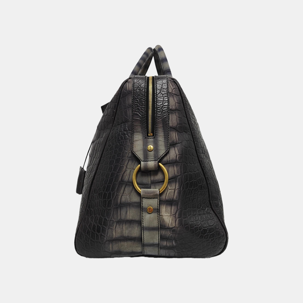 Calfskin Top Handle Bag Gray