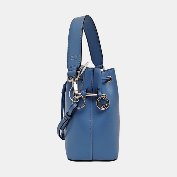 Authenticated pre-owned Mon Tresor Mini Calfskin Blue - Bucket Bag at Looply