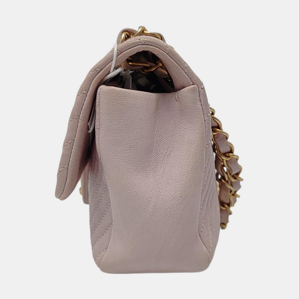 Mini Chevron, Quilted Lambskin Pink