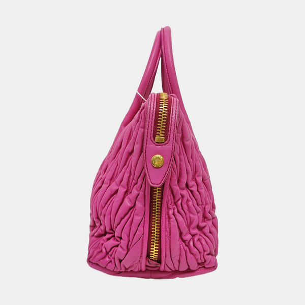 Quilted Lambskin Tote Bag Red