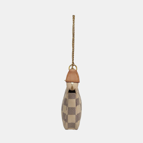 Authenticated pre-owned ACCESSOIRES Mini Damier Azur Coated Canvas White - Top Handle Bag at Looply