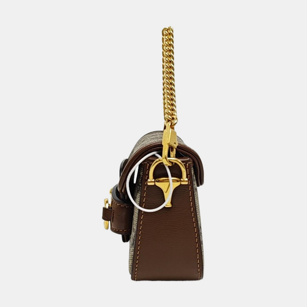 Horsebit 1955 Mini Monogram Coated Canvas Beige