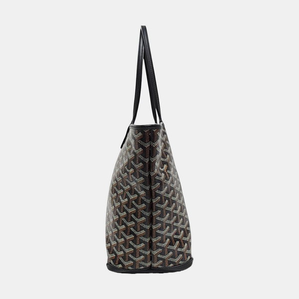 Coated Canvas Top Handle Bag Black