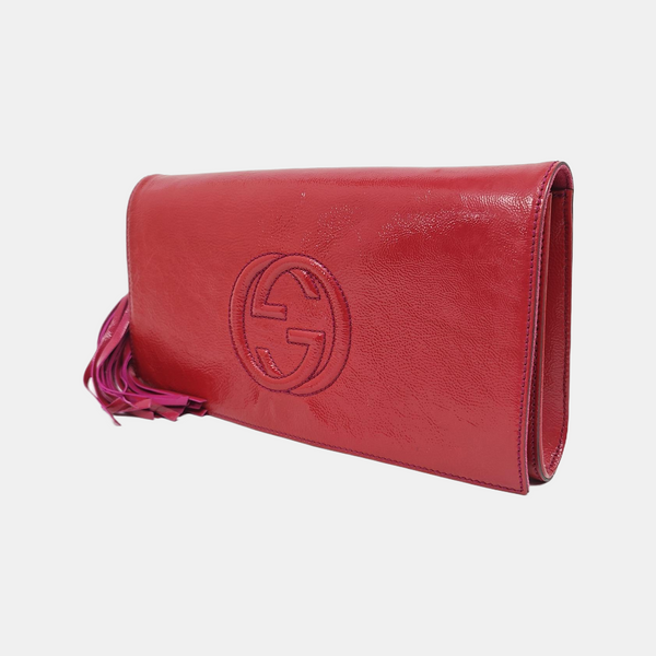 Patent Leather Clutch Red