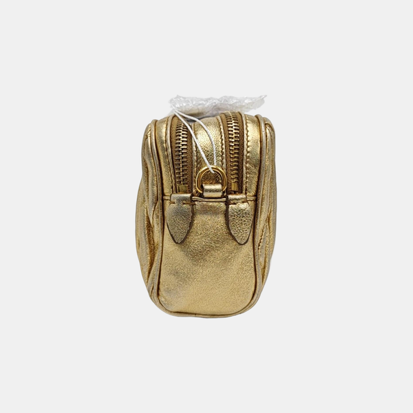 Quilted Lambskin Shoulder Bag Gold