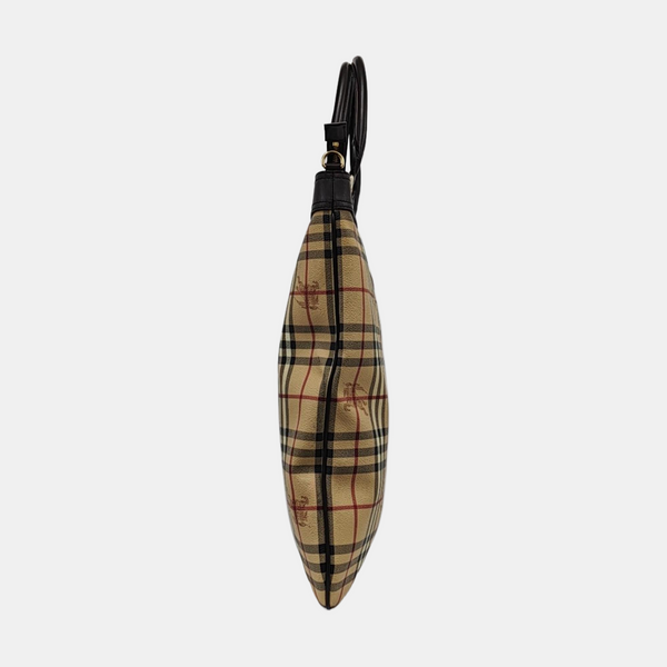 Coated Canvas Top Handle Bag Brown