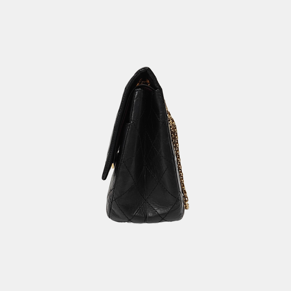 2.55 Maxi Quilted Waxed Cafskin Black