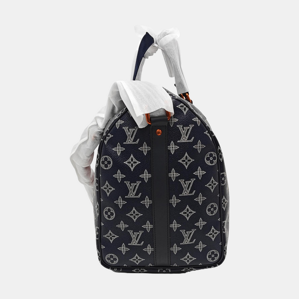 Coated Canvas Shoulder Bag Blue