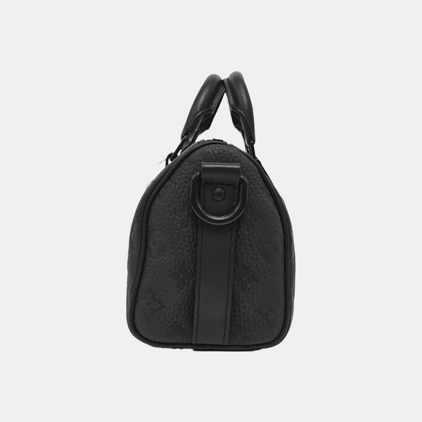 KEEPALL 25 Monogram Calfskin Black