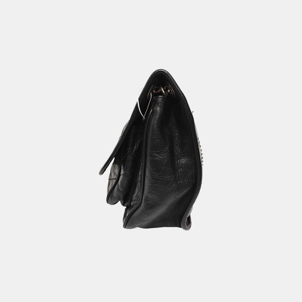 NIKI Medium Chevron Calfskin Black