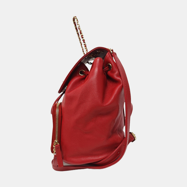 BUSINESS AFFINITY Quilted Grained Calfskin Red