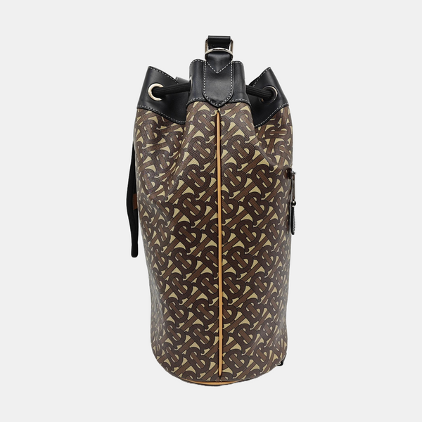 Coated Canvas Tote Bag Brown