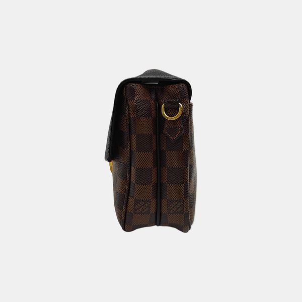 CLAPTON Damier Ebene Coated Canvas Brown