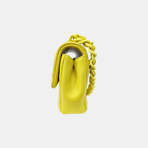Quilted Grained Calfskin Crossbody Bag Yellow