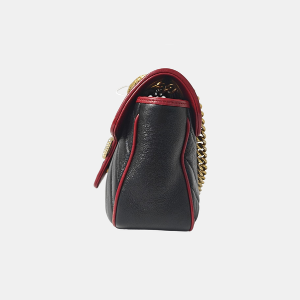 GG Marmont Medium Quilted Calfskin Black
