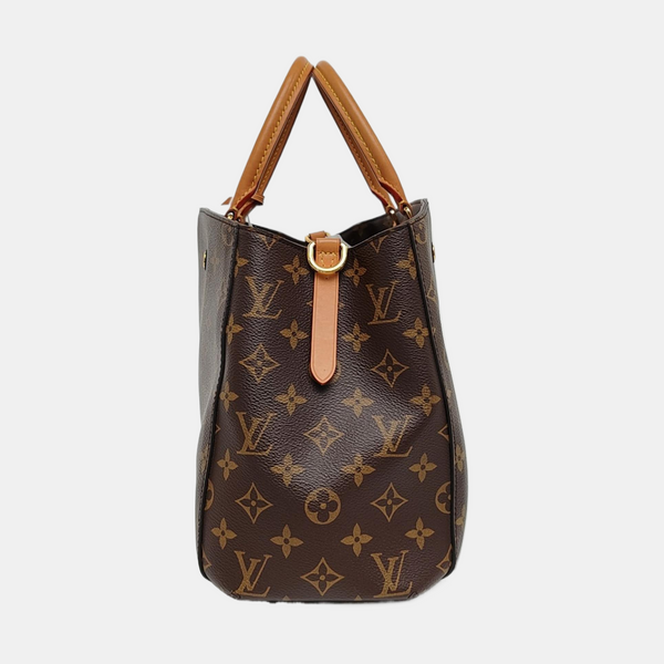 MONTAIGNE MM Monogram Coated Canvas Brown