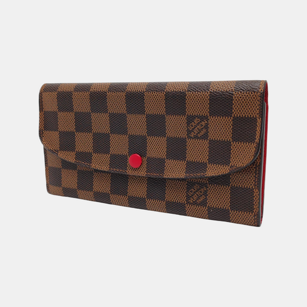 EMILIE Damier Ebene Coated Canvas Brown Wallet