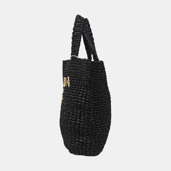Straw Tote Bag Black