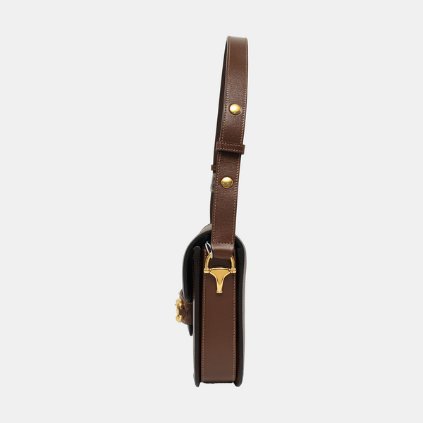 Horsebit 1955 Medium Monogram Coated Canvas Beige