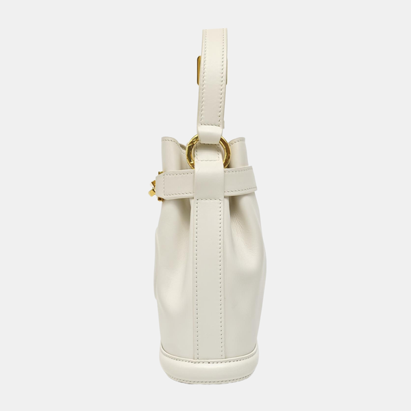 Calfskin Shoulder Bag Small White