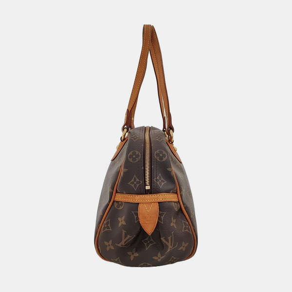 MONTORGUEI PM Monogram Coated Canvas Brown