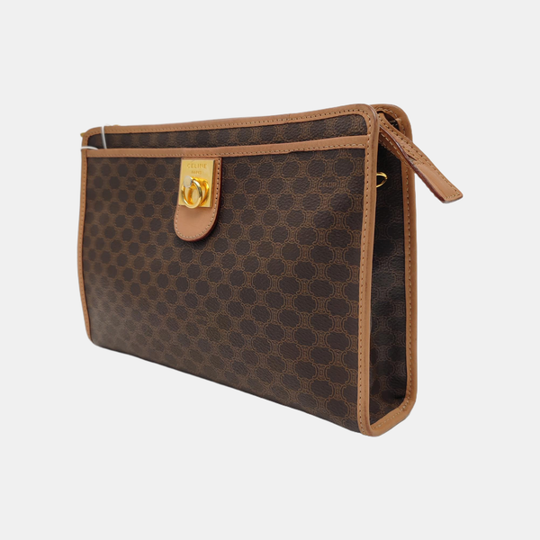 MACADAM CLUTCHES Coated Canvas Brown