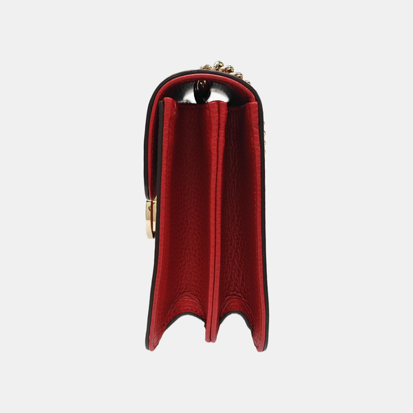 Interlocking G Small Calfskin Red
