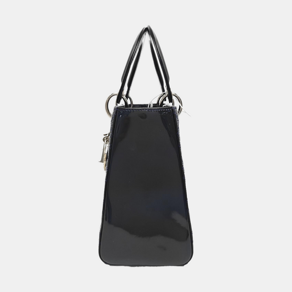 Lady Dior Medium Quilted Patent Leather Blue