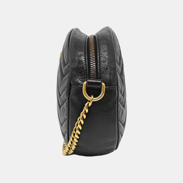 GG Marmont Mini Quilted Calfskin Black