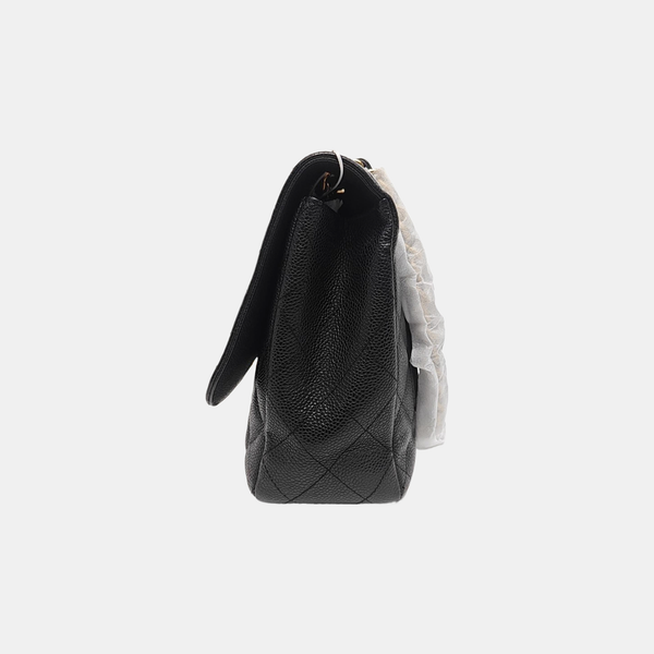 Large Quilted Grained Calfskin Black
